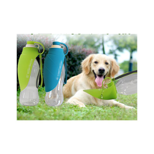 Outdoor Silicone Dog Water Bottle with Portable Dog Water Bottle (Blue)