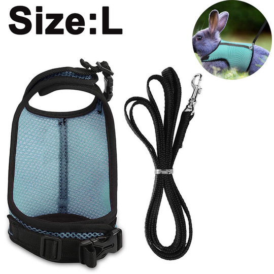 Devenirriche - Small Pet Harness Bell, No Pull Comfort Padded Vest Durable Nylon, Guinea Pig Harness Leash Set All Season for Small Bunny, Ferret,