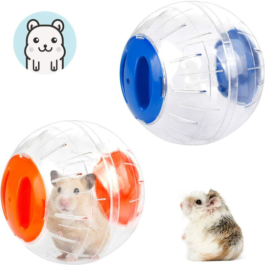 Hamster Exercise Ball 2 Pcs Hamster Ball 2 Colors Plastic Gerbil Toy Ball Small Portable Ball for Running Jogging Sport Hamster Gerbil Pet