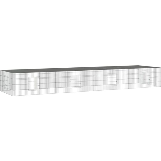 Vidaxl - 4-Panel Rabbit Cage 433x109x54 cm Galvanised Iron Silver