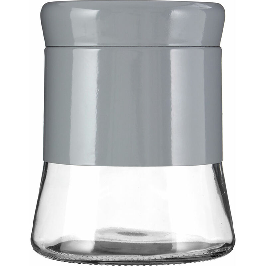 Premier Housewares - Grey Steel Wrap Glass Storage Jar - 800ml