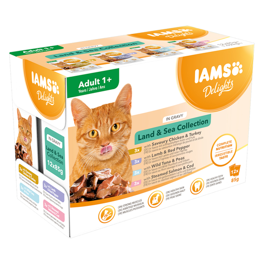 IAMS Delights Adult - Land & Sea Collection - Land & Sea Collection in Gravy (12 x 85g)