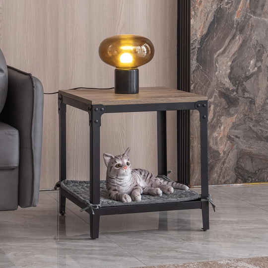 Quadratischer Beistelltisch Mit Haustierbett, Couchtisch