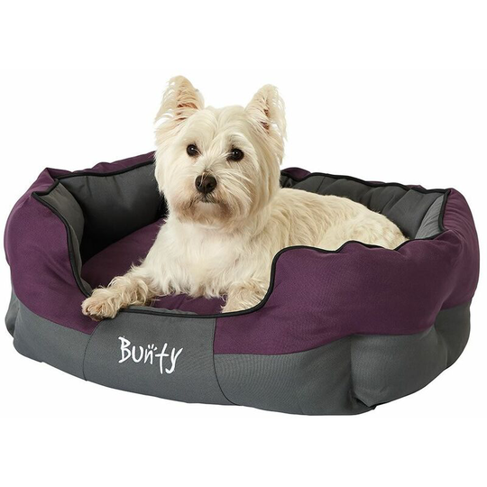 Anchor Soft Dog Bed Waterproof Washable Hardwearing Pet Basket Mat Cushion - Purple - Medium - Bunty