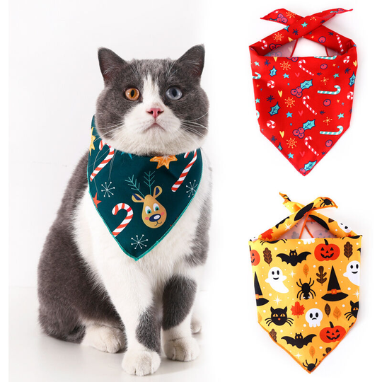 3 Pcs Bobs Pet Saliva Towel Halloween For Small Cat Dog 55cm