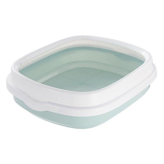 Large Kitten Cat Litter Tray Toilet Loop with Detachable Rim, Blue 48x40x14CM - Livingandhome