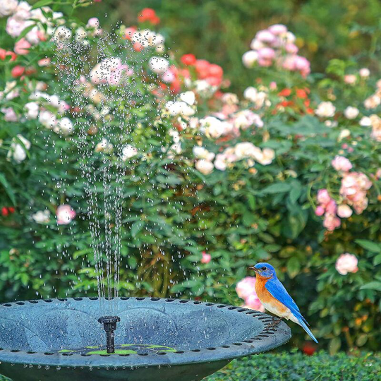 Benobby Kids - 3W Green Solar Fountain, Solar Pond Pump with Battery and 6 Nozzles for Birdbath Aquarium Garden Fountain