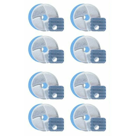 WF040 Smart Induction Cat Water Fountain 2L/67oz Semi Stainless Steel Water Fountain 5V Replacement Cartridge Set (8pcs) for WF040 only