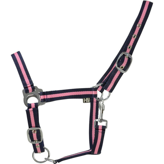 Soft Webbing Head Collar (Full) (Pink/Navy) - Pink/Navy - HY