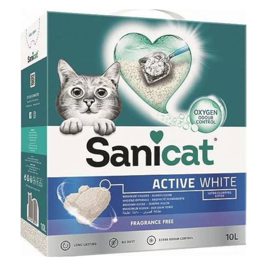 Sanicat Active White Clumping Cat Litter - Economy Pack: 2 x 10l