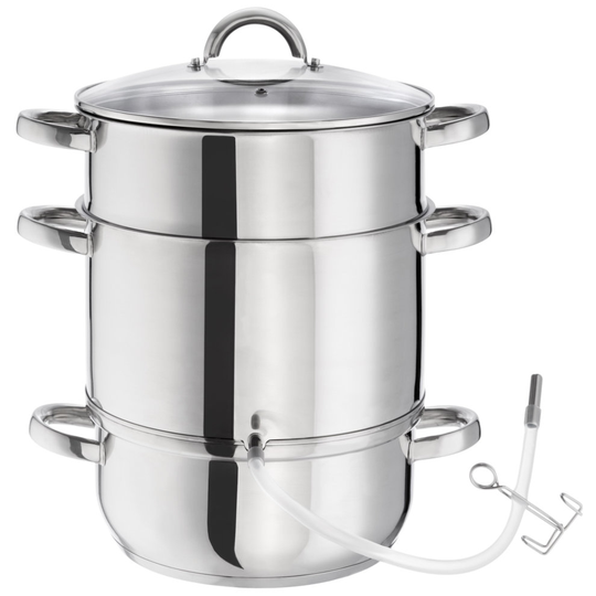 tectake Juicer, steamer - stainless steel AISI 430 - fruit juicer, citrus juicer, juice maker - silver