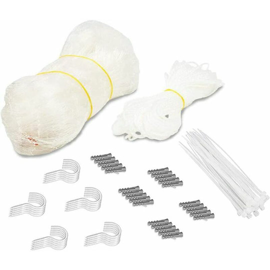 Briday - Cat Protection Net without Drilling Transparent Cat Safety Nets. Hooks, pegs, complete rope and fixing instructions provided. (8 x 3 m)