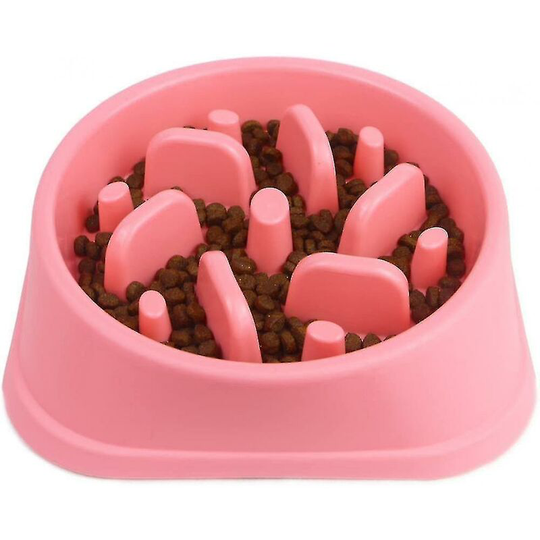 Non-Slip Pet Bowl - Promotes Healthy Eating and Slow Pink Digestion