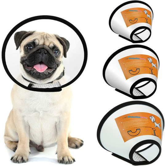 3 Pieces Dog Cone Collar, Adjustable Pet Cone Protective Collar Anti-Bite Lick Wound Cone Healing, Soft Plastic E-Colla