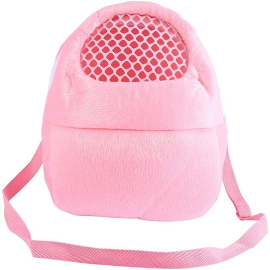 Pet Carrier Bag, Hamster Carrier Travel Bag with Shoulder Strap for Small Pets, Hedgehog, Sugar Glider, Squirrel, Rabbit (Pink:S)