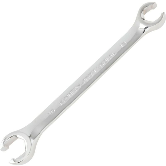 Metric Flare Nut Spanner, Chrome Vanadium Steel, 13mm x 15mm - Kennedy-pro
