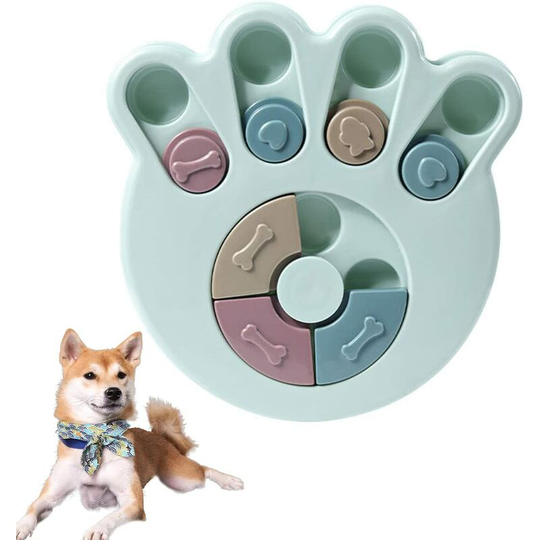 Puzzle Dog Feeder, Hillylolly Educational Dog Toy, Interactive Dog Toy, Dog Treat Dispenser, Dog Bowl Slow Feeder, Slow Feeder, Slow Down Pets (Blue)