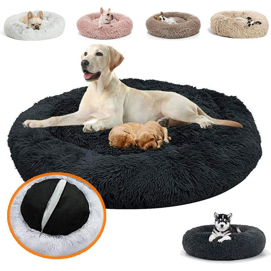 Fluffy bed round for extra removable and washable, Deluxe Dog cushion basket Donut Dog bed s 50cm