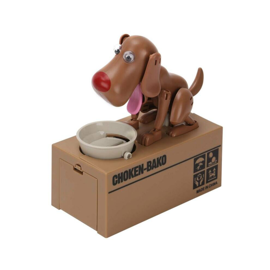 (Brown) Puppy Bank Coin Money Saving Box Cash Storage Fund