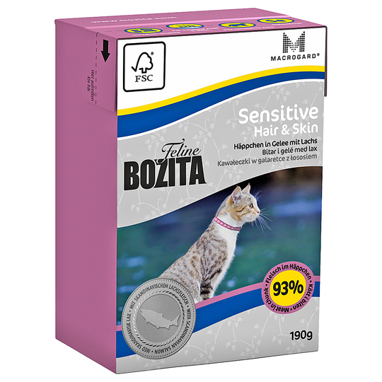 Bozita Feline Tetra Pak Package 6 x 190g - Hair & Skin - Sensitive