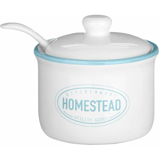 Premier Housewares - Homestead Sugar Pot with Lid & Spoon - 130ml
