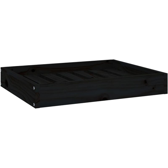Dog Bed Black 61.5x49x9 cm Solid Wood Pine Vidaxl Black
