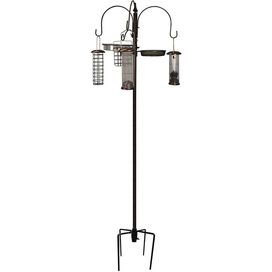 Metal Complete Bird Feeding Station with 4 Feeders with Stabiliser Stand
