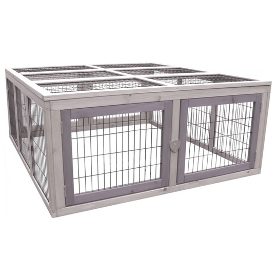 Flamingo Rabbit Hutch Arena Cottage 107 x 116 x 47cm Grey