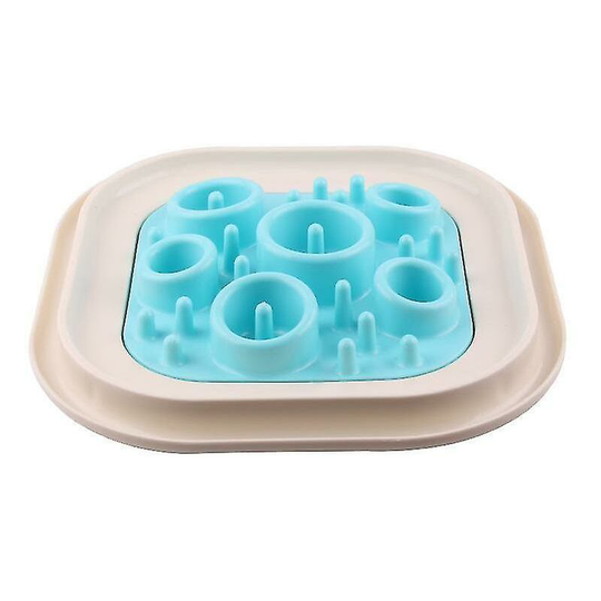 Anti-choking dog bowl slow food bowl(Round Blue) - Aespa