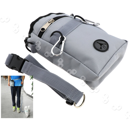 Pet Dog Training Treat Snack Bait Obedience Agility Outdoor Pouch Food Bag Grey