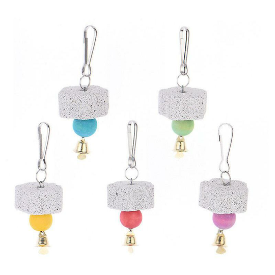 Parrot Chewing Beak Grinding Stones With Bells, 5-pack Thsinde
