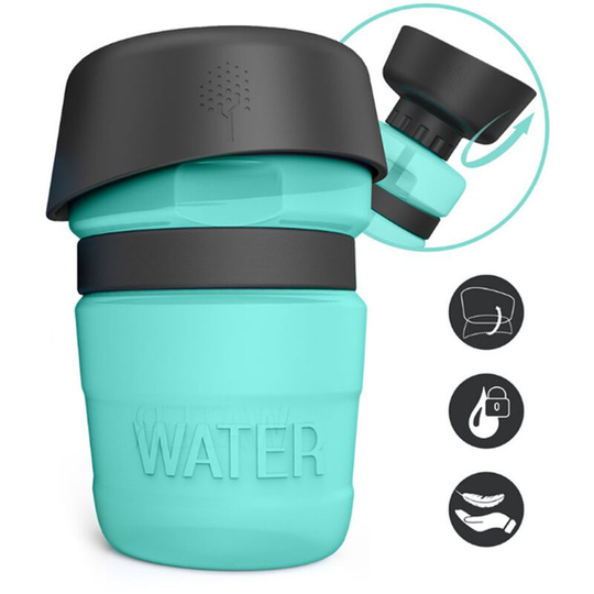 Sun Flowergb - 600ml portable dog water bottle with water bowl, portable water dispenser for dog and cat, non-toxic leak-proof water bottle
