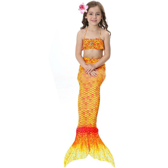 High Quality Kids Girls Mermaid Tail Bikini Suits Swimwear Swimwear Swimwear yellow 110