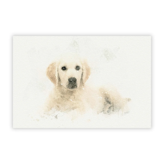 'A Golden Retriever Puppy' - Painting Print on Paper