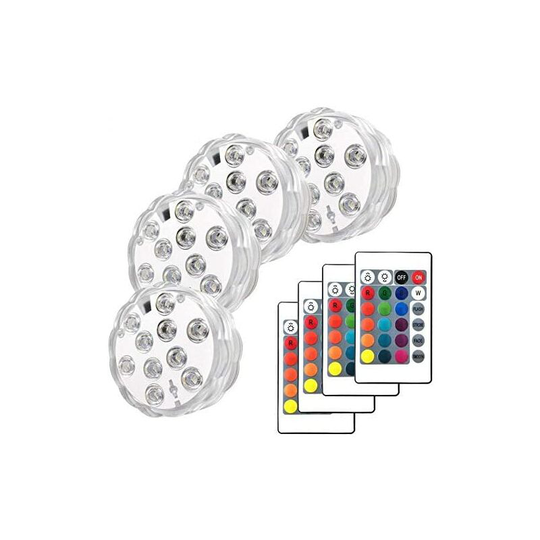 Perle Raregb - Remote Controlled led Swimming Pool, 4 Sets of Underwater Fountains, Aquarium Diving LEDs, Spas, Ponds, Pools, Pedestals, Vases,