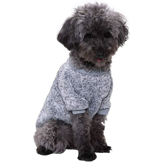 Pet Dog Clothes Dog Sweater Soft Thickening Warm Pup Dogs Shirt Winter Puppy Sweater for Dogs(Grey,Small)