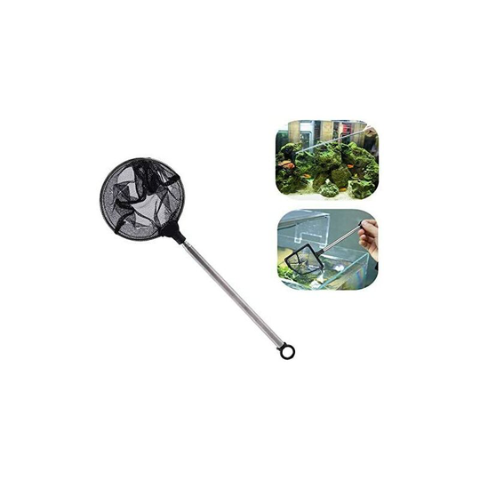 Betterlifegb - Fishing Fillet Fish Tank Aquarium Accessories Foil Filter Flash Fillet Red Telescopic Adjustable Shrimp Nets Landing Fette (Round)