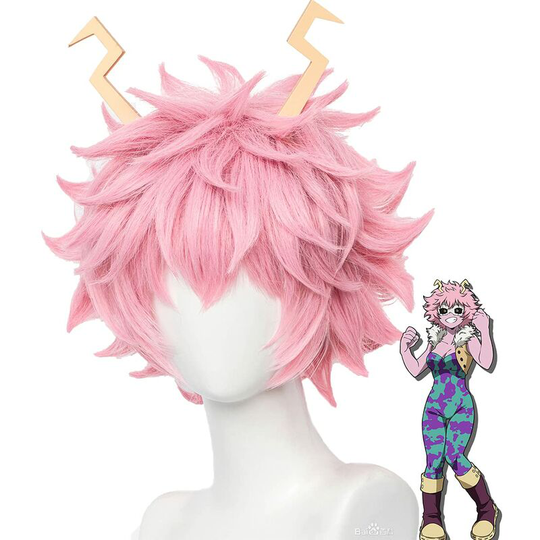 Anime Cosplay Wig Pink Wig Short Straight Synthetic Wig Halloween Costume Party Cosplay Wig
