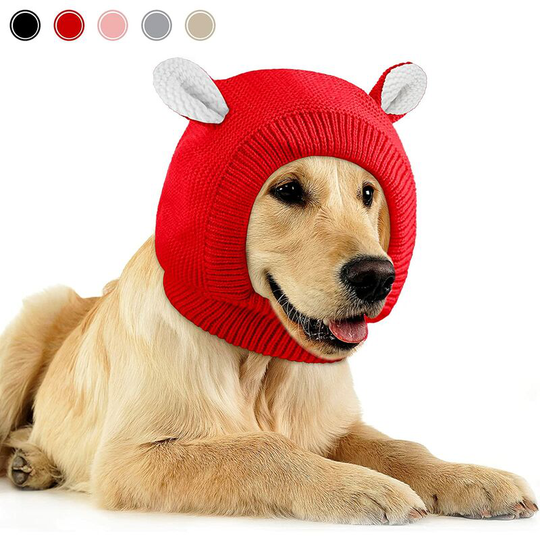Knitted Dog Hat Pet Ears Warm Dog Earmuffs Noise Protection Dog Earmuffs Dog Winter Hat Dog Hood Dog Hood Rabbit Clothing Medium to Large Dogs and