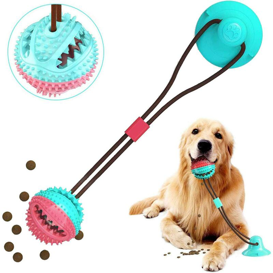 Suction Cup Dog Toy, Multifunction Pet Molar Bite Toy, Dog Ropes Toy, Interactive Puppy Molar Training Rope, Self-Playing Rubber Chew Ball With