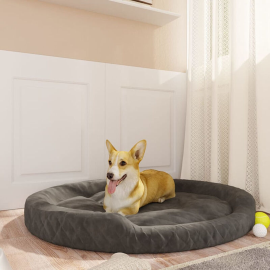 Dog Bed Dark Grey 110x90x23 cm Plush