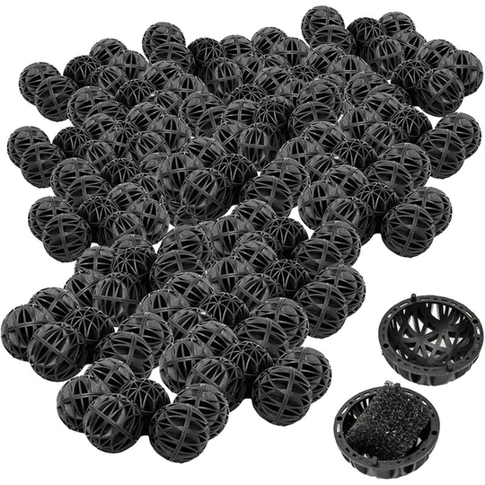 Soekavia - 50 Pieces Aquarium Fish Tank Bio Ball Filter Durable Bio Ball Aquarium Filtration Easy to Clean Reduced Number of Water Changes, for
