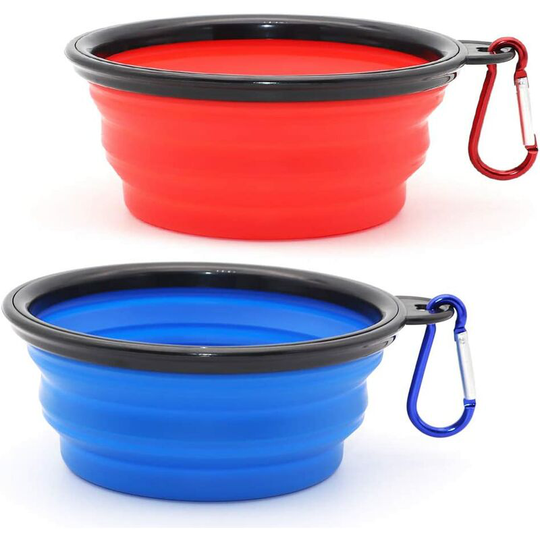 2 Pieces Portable Dog Bowl Collapsible Dog Bowl,Travel Dog Bowls and Cat Bowls (350ml)/