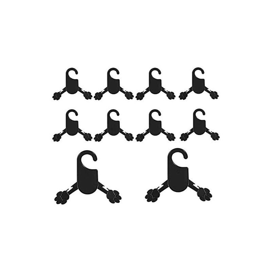 Pet Apparel Hangers Pink and White Plastic Dog Clothes Rack Hanger Pack of 10 (l, Black)