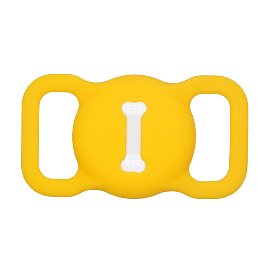 Dogs Protective Case for Pet Airtag Collars, for Pet Airtag gps Finder Collar Accessories (Yellow 5pcs)