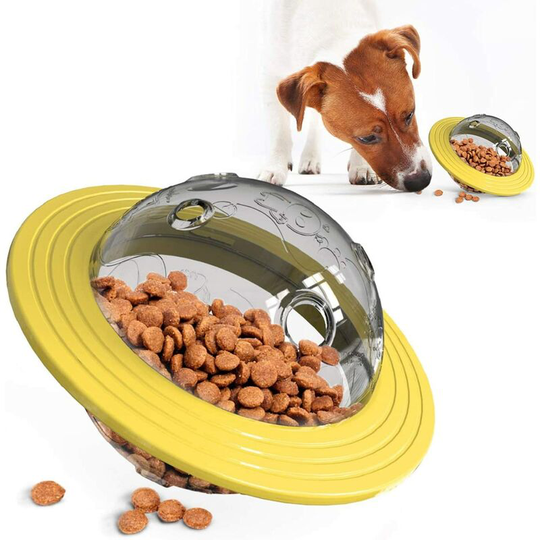 Treat Ball Pets Food Dispenser Pets Toys Flying Disk UFO-Shaped Ball Interactive Toys iq Treat Ball for Dogs
