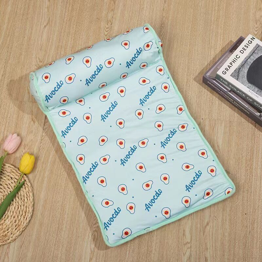 Bed for Small Dog or Cat - Cushion, Carpet, Mattress or Pet Mat for Floor, green l, 80x60 cm