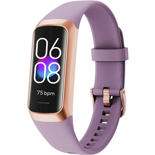C60 Body Temperature Bracelet Watch Smart Sports Bracelet 3ATM Waterproof Heart Rate Blood Pressure Oxygen Body Temperature, Purple - Purple
