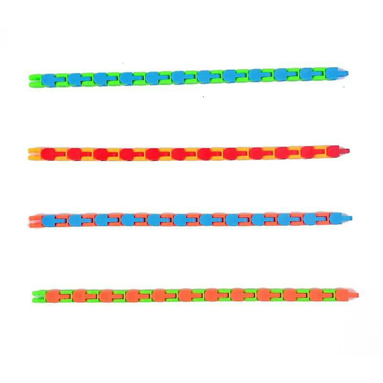 Bicycle Chain Track Stress Relief Toy Colorful Puzzle Sensory Fidget Toys Stress Relief Rotate(orange+yellow) - Thsinde