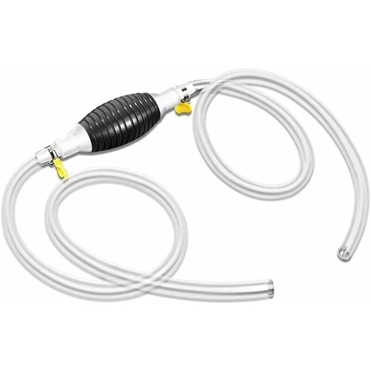 Siphon fuel pump, 2m fuel pump hose, manual fuel transfer pump with 2 hose clamps for gasoline, liquid oil, water, aquarium - Thsinde